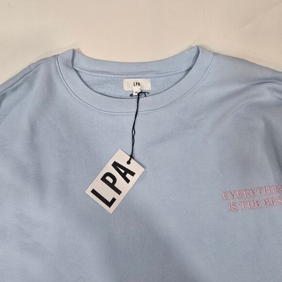 LPA Everything Is The Best Sweatshirt in Cloud Blue XL - Picture 5 of 14